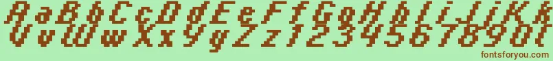 Fonte Italic0866 – fontes marrons em um fundo verde