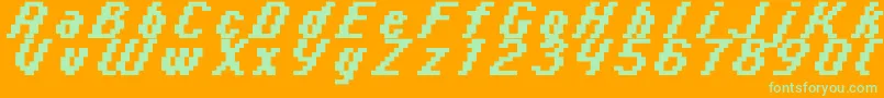 Шрифт Italic0866 – зелёные шрифты на оранжевом фоне