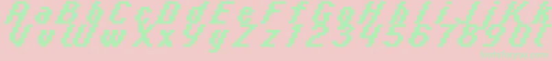 Шрифт Italic0866 – зелёные шрифты на розовом фоне