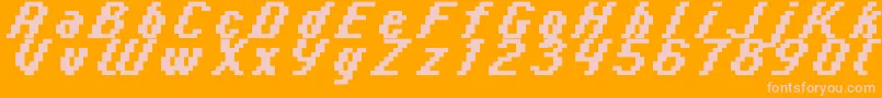 Italic0866 Font – Pink Fonts on Orange Background