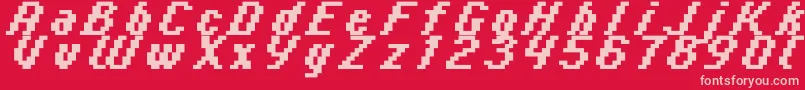 Italic0866 Font – Pink Fonts on Red Background