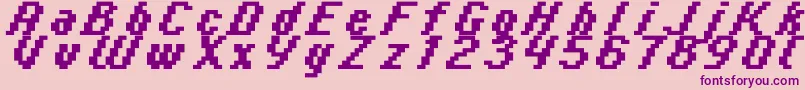 Italic0866-fontti – violetit fontit vaaleanpunaisella taustalla