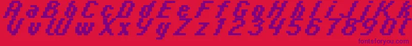 Italic0866 Font – Purple Fonts on Red Background