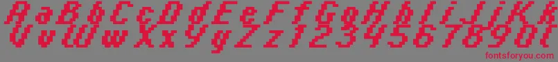 フォントItalic0866 – 赤い文字の灰色の背景