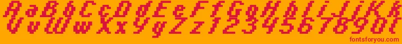 フォントItalic0866 – オレンジの背景に赤い文字
