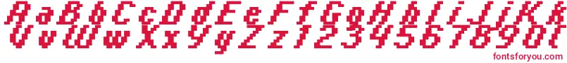 Italic0866 Font – Red Fonts on White Background