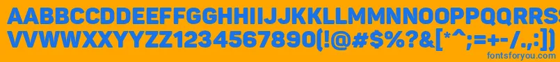 PantonBlackcaps Font – Blue Fonts on Orange Background