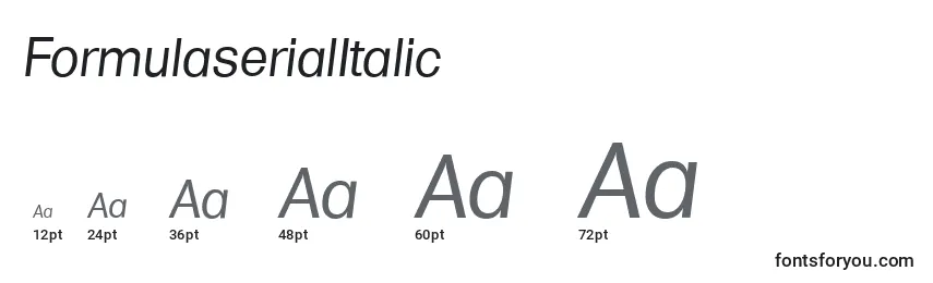 Размеры шрифта FormulaserialItalic