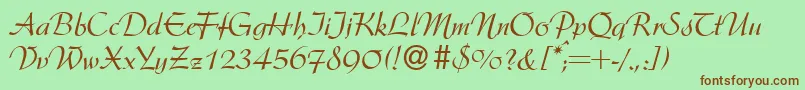 ArgentineRegular-fontti – ruskeat fontit vihreällä taustalla