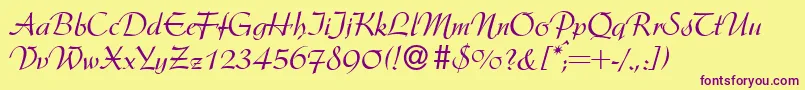 ArgentineRegular Font – Purple Fonts on Yellow Background
