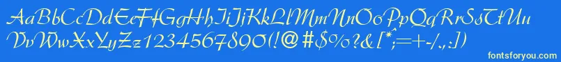 ArgentineRegular Font – Yellow Fonts on Blue Background