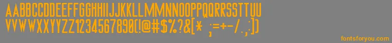 Weitere Informationen zur TRegular-Schriftart TRegular-Schriftart – Orangefarbene Schriften auf grauem Hintergrund