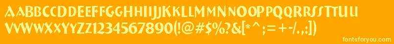 ABremencapsnr Font – Yellow Fonts on Orange Background