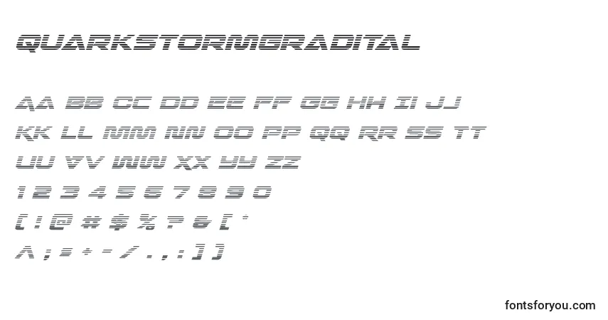 Schriftart Quarkstormgradital – Alphabet, Zahlen, spezielle Symbole
