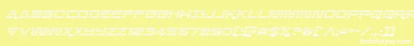 フォントQuarkstormgradital – 黄色い背景に白い文字