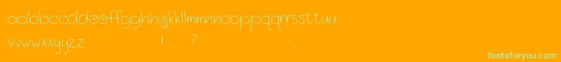 OceanCityPark-Schriftart – Grüne Schriften auf orangefarbenem Hintergrund