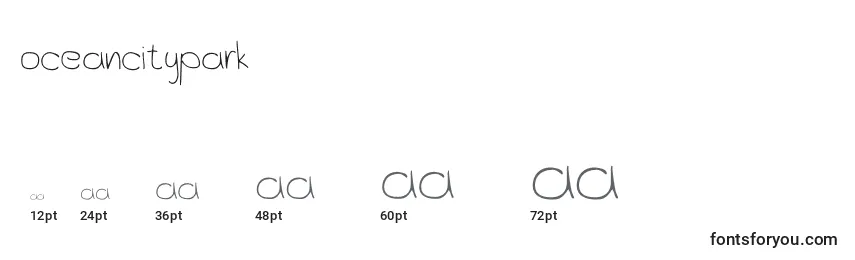 OceanCityPark Font Sizes