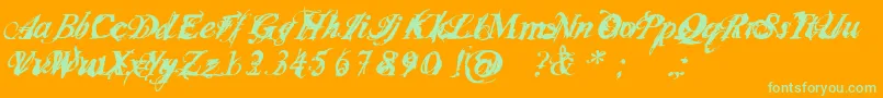 Infii Font – Green Fonts on Orange Background