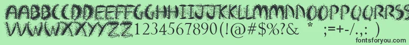 フォントCrazyWeekend – 緑の背景に黒い文字