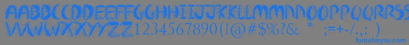 フォントCrazyWeekend – 灰色の背景に青い文字