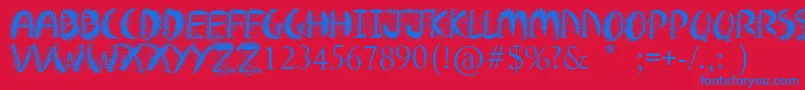 CrazyWeekend Font – Blue Fonts on Red Background