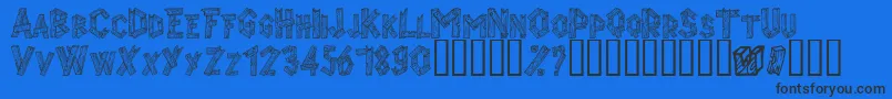 Alphawood Font – Black Fonts on Blue Background