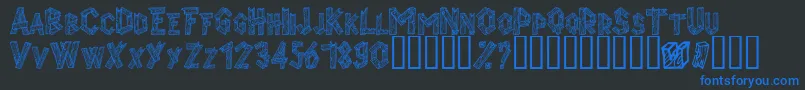 Alphawood Font – Blue Fonts on Black Background