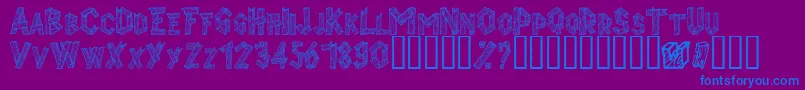 Alphawood Font – Blue Fonts on Purple Background