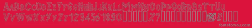 Alphawood Font – Gray Fonts on Red Background