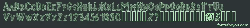 Alphawood Font – Green Fonts on Black Background