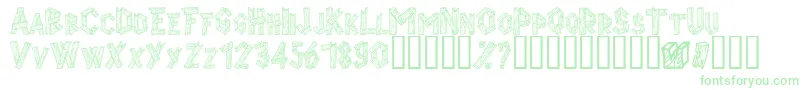 Alphawood-Schriftart – Grüne Schriften auf weißem Hintergrund