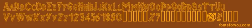 Alphawood Font – Orange Fonts on Brown Background