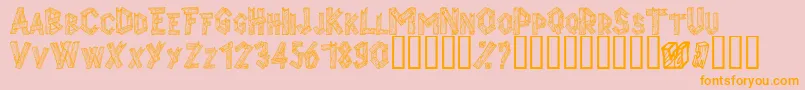 Alphawood-Schriftart – Orangefarbene Schriften auf rosa Hintergrund