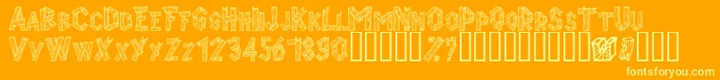 Alphawood Font – Yellow Fonts on Orange Background