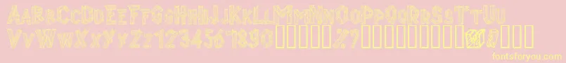 Alphawood Font – Yellow Fonts on Pink Background