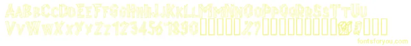 Alphawood Font – Yellow Fonts on White Background