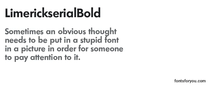 Review of the LimerickserialBold Font
