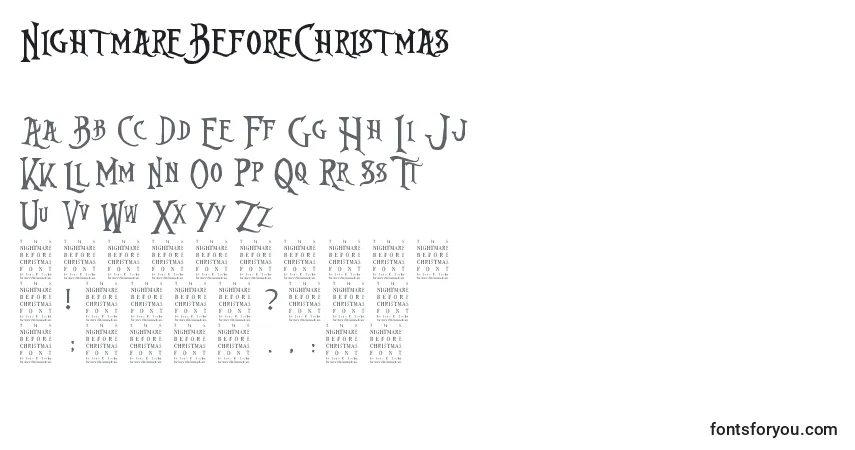 Fuente NightmareBeforeChristmas - alfabeto, números, caracteres especiales