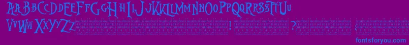 フォントNightmareBeforeChristmas – 紫色の背景に青い文字