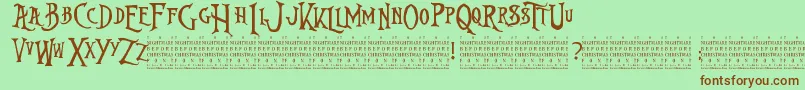 NightmareBeforeChristmas Font – Brown Fonts on Green Background