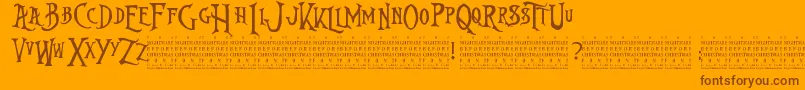NightmareBeforeChristmas Font – Brown Fonts on Orange Background