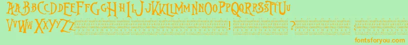 Шрифт NightmareBeforeChristmas – оранжевые шрифты на зелёном фоне