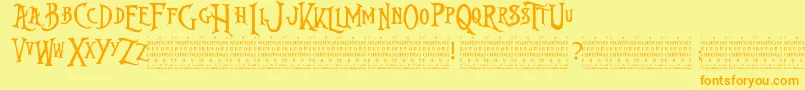 Police NightmareBeforeChristmas – polices orange sur fond jaune