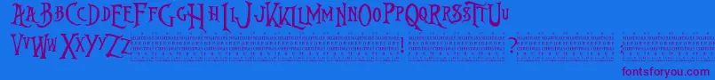 NightmareBeforeChristmas Font – Purple Fonts on Blue Background