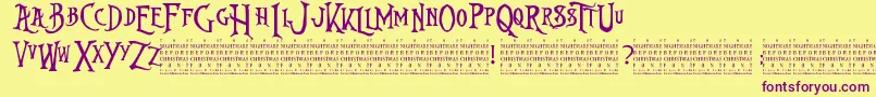 NightmareBeforeChristmas Font – Purple Fonts on Yellow Background