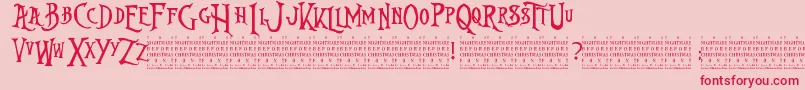 NightmareBeforeChristmas Font – Red Fonts on Pink Background