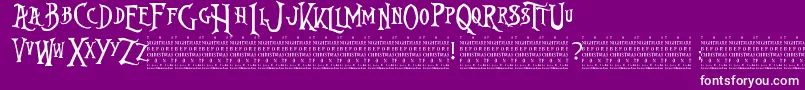 NightmareBeforeChristmas Font – White Fonts on Purple Background