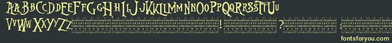 Подробнее о шрифте NightmareBeforeChristmas Шрифт NightmareBeforeChristmas – жёлтые шрифты на чёрном фоне