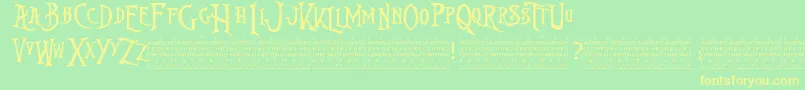 NightmareBeforeChristmas Font – Yellow Fonts on Green Background
