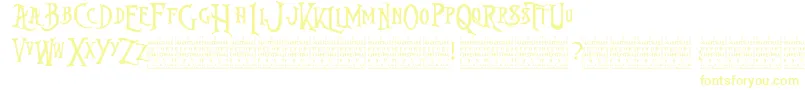 フォントNightmareBeforeChristmas – 白い背景に黄色の文字